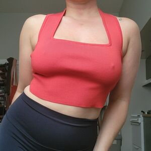 Red Crop Top Sweetheart neck.